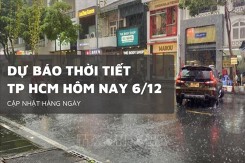 Dự báo thời tiết TP HCM hôm nay 6/12 mưa dông rải rác, triều cường tiếp tục dâng cao