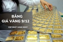Bảng giá vàng hôm nay 9/12: Vàng SJC, nhẫn trơn và nữ trang đồng loạt giảm sâu trở lại