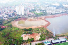 Hình ảnh công viên, hồ điều hòa hơn 20 ha đang xây ở quận Long Biên