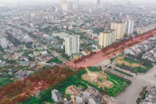Toàn cảnh đường Lê Mao kéo dài sẽ mở theo quy hoạch kết nối hàng loạt dự án bất động sản ở TP Vinh