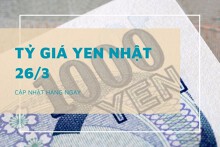 Tỷ giá yen Nhật hôm nay 26/3, đảo chiều đi lên
