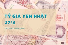 Tỷ giá yen Nhật hôm nay 27/3, quay đầu giảm