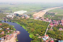 Hình ảnh cầu vượt sông Cửu An đang xây trên đường Tân Phúc - Võng Phan ở Hưng Yên