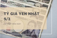 Tỷ giá yen Nhật ngày 5/3, giảm ở hầu hết các ngân hàng