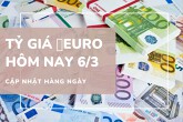 Tỷ giá euro hôm nay 6/3 tại các ngân hàng tiếp tục tăng mạnh hơn 300 đồng