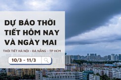 Dự báo thời tiết hôm nay và ngày mai (10/3) Hà Nội mưa phùn, Đà Nẵng mưa rào và TP HCM nắng nóng