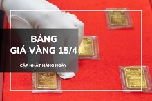 Bảng giá vàng ngày 15/4: Vàng miếng, nhẫn trơn và vàng trang sức chạm đỉnh kỷ lục
