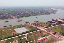 Hình ảnh tiến độ cầu Kênh Vàng nối Bắc Ninh - Hải Dương
