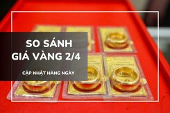 So sánh giá vàng 2/4: Vàng SJC, nhẫn trơn ‘lao dốc’ nhưng vẫn trụ trên 102 triệu