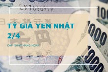 Tỷ giá yen Nhật hôm nay 2/4, Vietcombank, Agribank đồng loạt nhích nhẹ