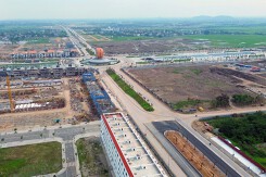 Hình ảnh đường rộng 68 m đang mở rộng qua dự án tỷ USD của Sun Group ở Hà Nam
