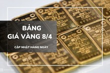 Bảng giá vàng 8/4: Vàng SJC và nhẫn trơn trái chiều, vàng trang sức giảm sâu