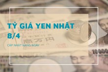 Tỷ giá yen Nhật hôm nay 8/4, Vietcombank, Agribank quay đầu giảm