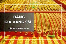 Bảng giá vàng 9/4: Vàng SJC, nhẫn trơn bật tăng tới 1,3 triệu đồng/lượng