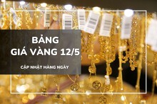 Bảng giá vàng ngày 12/5: Vàng SJC, nhẫn trơn và nữ trang giảm sâu tới 1,4 triệu sau cú tăng mạnh
