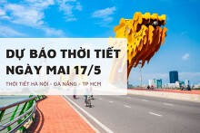Dự báo thời tiết ngày mai 17/5, Hà Nội, Đà Nẵng và TP HCM ngày nắng, chiều tối có mưa