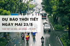 Dự báo thời tiết ngày mai 23/5, Hà Nội mưa lớn, Đà Nẵng và TP HCM đề phòng dông chiều tối