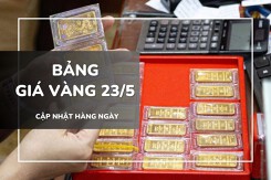Bảng giá vàng trưa 23/5: Vàng miếng SJC giảm mạnh, nữ trang và nhẫn trơn rớt giá sâu