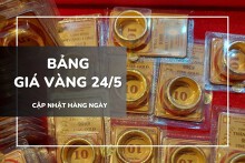 Bảng giá vàng ngày 24/5: Vàng SJC vọt trở lại 121 triệu, nhẫn trơn và nữ trang đồng loạt phục hồi mạnh