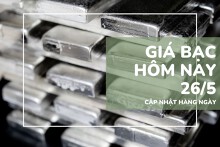 Giá bạc hôm nay 26/5: Đồng loạt tăng nhẹ trong nước và thế giới