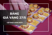 Bảng giá vàng ngày 27/5: Vàng SJC, nhẫn trơn và nữ trang tiếp tục lao dốc không phanh