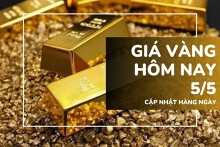 Giá vàng hôm nay 5/5: Vàng SJC, nhẫn trơn lao dốc tới 1,8 triệu đồng sáng đầu tuần