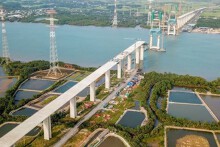 Cầu Phước Khánh trên cao tốc Bến Lức - Long Thành thi công trở lại