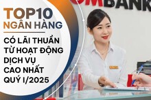 TOP 10 ngân hàng có lãi thuần từ dịch vụ cao nhất quý I/2025: Techcombank vượt nhóm Big4