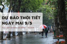 Dự báo thời tiết ngày mai 9/5, Hà Nội mưa dông, Đà Nẵng oi bức và TP HCM mưa rào