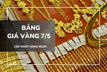 Bảng giá vàng ngày 7/5: Vàng SJC lao dốc hơn 1 triệu, nhẫn trơn biến động trái chiều