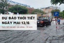 Dự báo thời tiết ngày mai 12/6: Hà Nội, Đà Nẵng và TP HCM nhiều mây, có mưa to