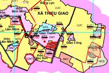 Bản đồ quy hoạch giao thông xã Thiệu Giao, Thiệu Hoá, Thanh Hoá