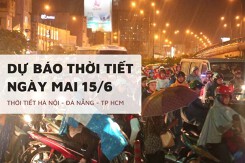 Dự báo thời tiết ngày mai 15/6 Hà Nội nắng nóng, Đà Nẵng và TP HCM mưa lớn