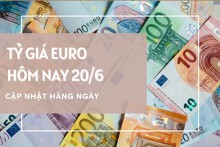 Tỷ giá euro ngày 20/6: Bật tăng mạnh hơn 100 đồng tại ngân hàng và chợ đen