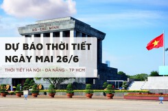 Dự báo thời tiết ngày mai 26/6 Hà Nội nắng ráo, Đà Nẵng và TP HCM mưa rào và dông rải rác