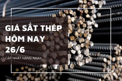 Giá sắt thép xây dựng hôm nay 26/6 Hòa Phát và Miền Nam đi ngang, quặng sắt thế giới tiếp tục giảm