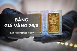 Bảng giá vàng ngày 26/6: Vàng SJC, nhẫn trơn và nữ trang đồng loạt bật tăng, có nơi tăng tới 500.000 đồng/lượng