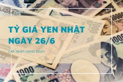 Tỷ giá yen Nhật hôm nay 26/6: Biến động trái chiều tại ngân hàng và chợ đen