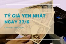 Tỷ giá yen Nhật hôm nay 27/6: Tăng tại phần lớn ngân hàng, chợ đen biến động trái chiều