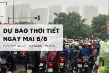Dự báo thời tiết ngày mai 6/6: Hà Nội, TP HCM và Đà Nẵng có mưa dông rải rác