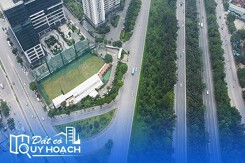 Hiện trạng khu đất vàng vừa được chuyển đổi từ văn phòng sang xây chung cư ven đại lộ Thăng Long