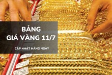 Bảng giá vàng ngày 11/7: Vàng SJC, nhẫn trơn và nữ trang tiếp tục tăng, có nơi thêm nửa triệu đồng/lượng