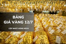 Bảng giá vàng ngày 12/7: Vàng SJC vượt 121 triệu, nhẫn trơn và nữ trang leo tới 1 triệu đồng/lượng