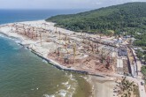 [Photostory] Công trường lấn biển xây Trung tâm Hội nghị APEC ở đặc khu Phú Quốc