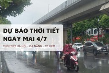 Dự báo thời tiết ngày mai 4/7 Hà Nội mưa nhẹ, TP HCM và Đà Nẵng nắng nóng xen kẽ mưa dông