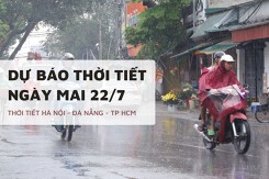 Dự báo thời tiết ngày mai 22/7 Hà Nội và TP HCM mưa dông diện rộng, Đà Nẵng oi bức