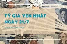 Tỷ giá yen Nhật hôm nay 21/7: Đồng loạt đi lên tại ngân hàng và chợ đen