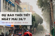 Dự báo thời tiết ngày mai 26/7 Hà Nội, TP HCM mưa kéo dài và Đà Nẵng nắng nóng nhẹ
