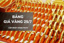 Bảng giá vàng ngày 25/7: Vàng SJC giảm thêm 300.000 đồng, nhẫn trơn và nữ trang chững lại sau phiên giảm sâu