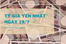 Tỷ giá yen Nhật hôm nay 29/7: Lao dốc tại nhiều ngân hàng, chợ đen tăng trở lại